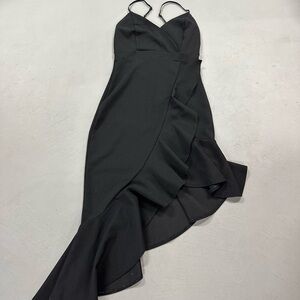 Elegant Black Ruffled Dress